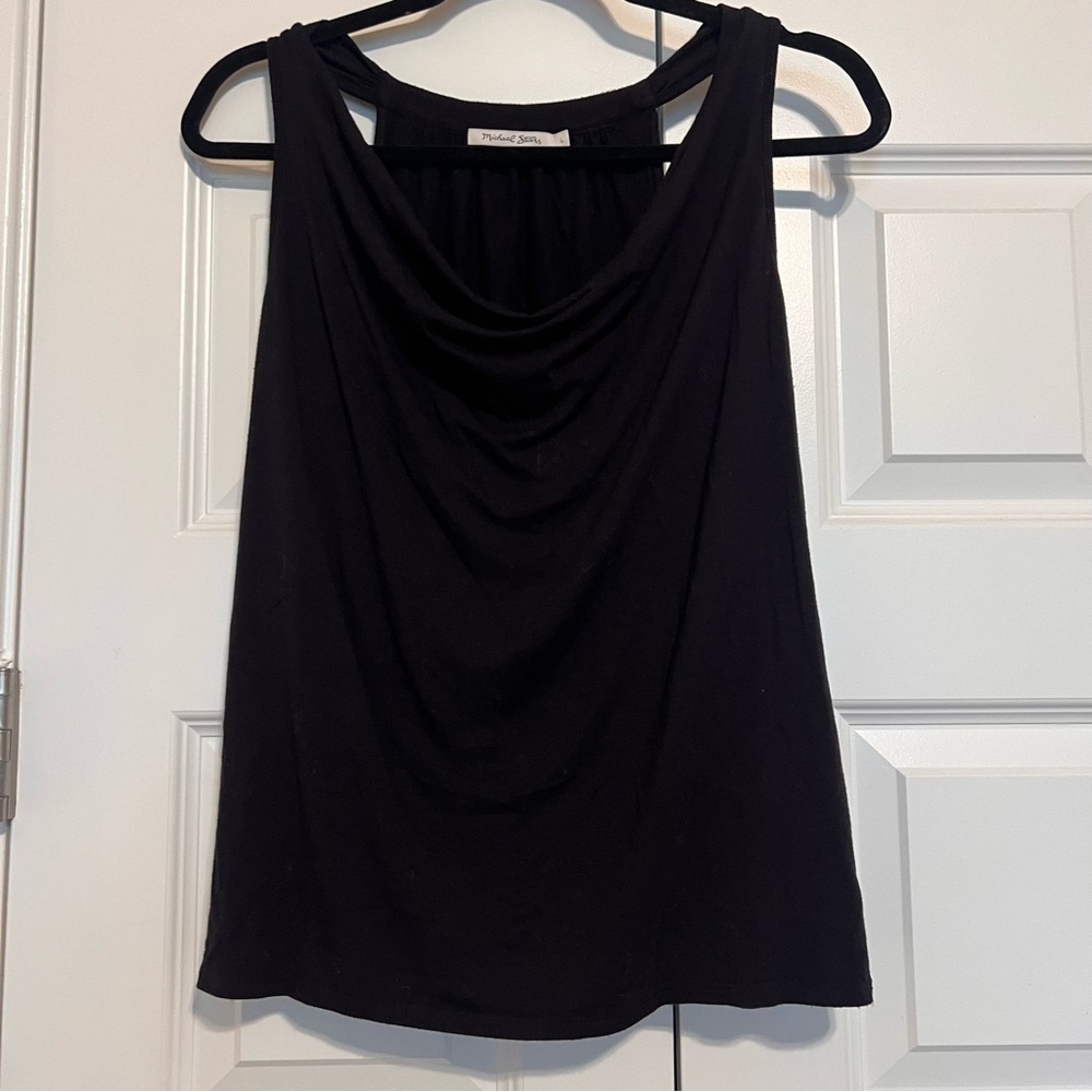 Michael Stars Black Drape Tank Top
